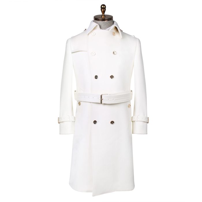 ladies' "kiss me in the pouring rain" trench coat with 100% Super 230's merino wool