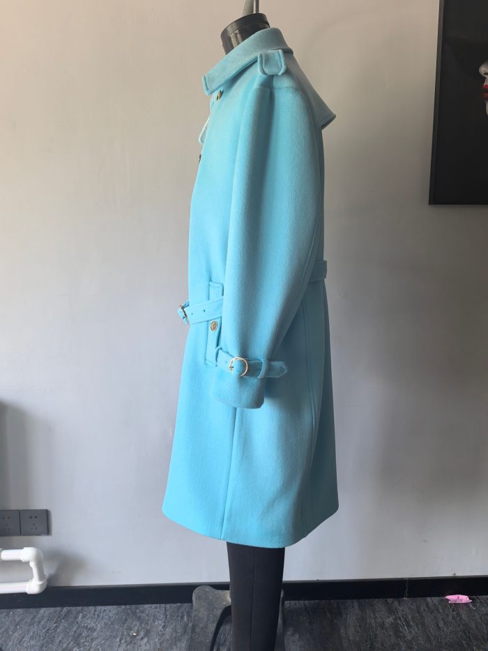 ladies' "kiss me in the pouring rain" trench coat with 100% Super 230's merino wool - Image 21