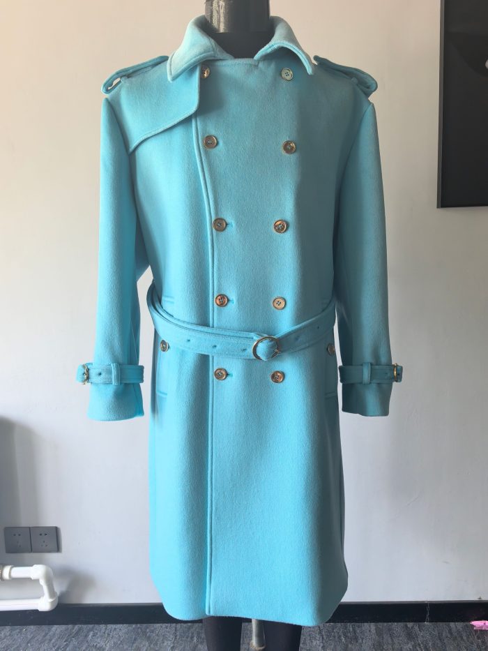 ladies' "kiss me in the pouring rain" trench coat with 100% Super 230's merino wool - Image 11