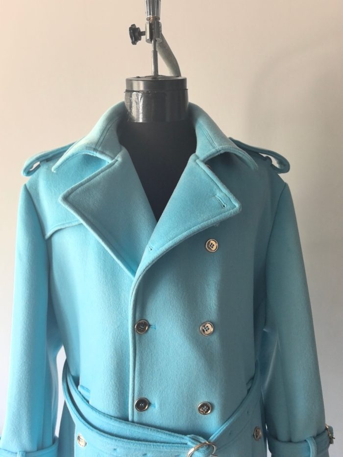 ladies' "kiss me in the pouring rain" trench coat with 100% Super 230's merino wool - Image 16